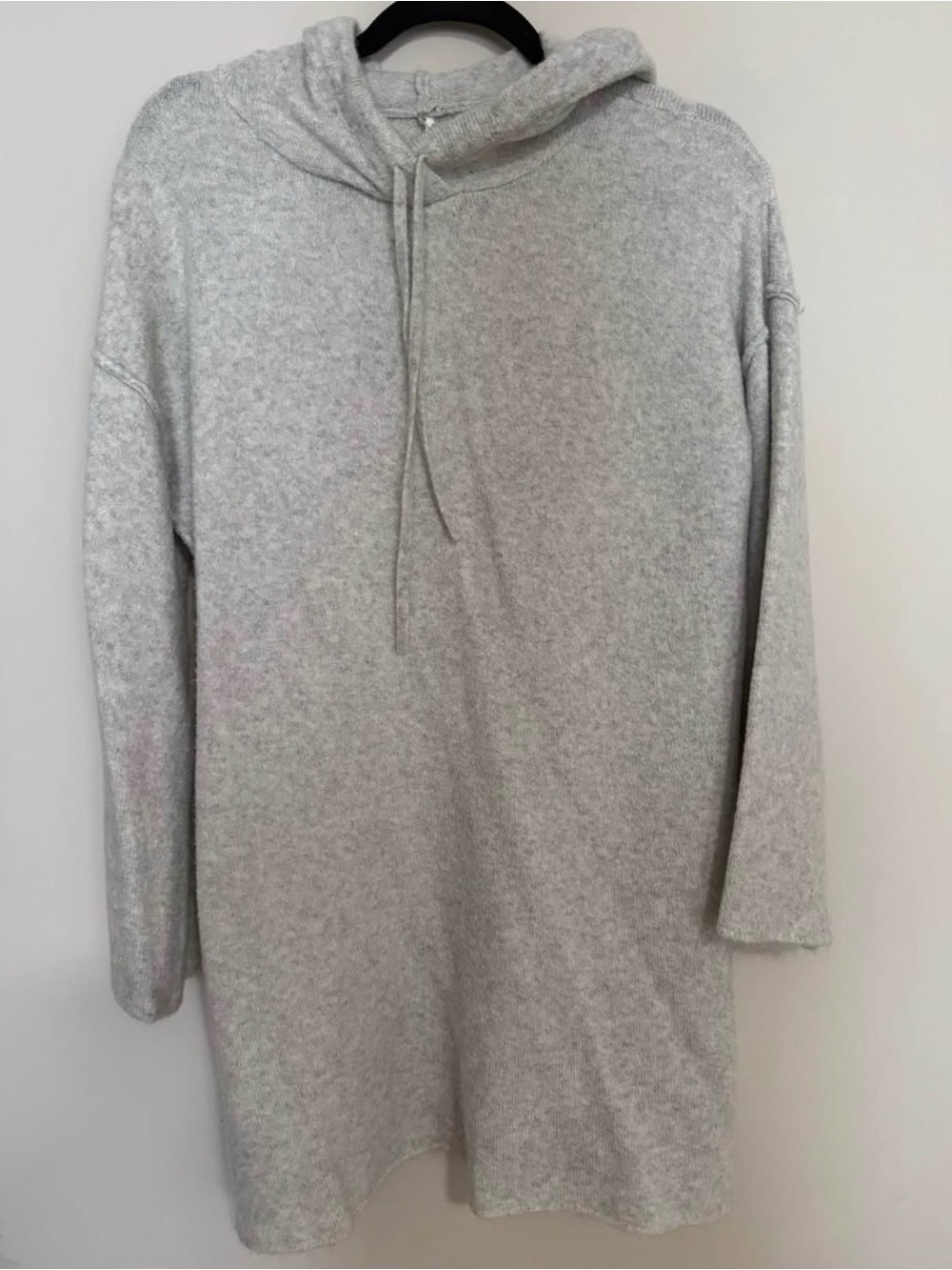 Paper Label Gray Hooded Women's Sweater Dress